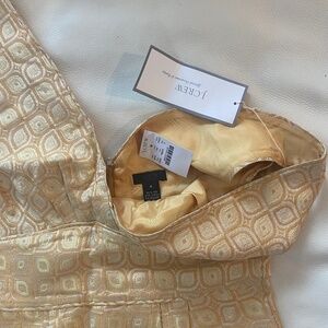 Vintage JCrew Collection dress NWT Silk Jacquard Metallic Gold Sheath Midi Dress